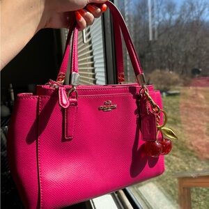 Y2K Pink Coach Christie Carryall Bag in crossgrain leather !